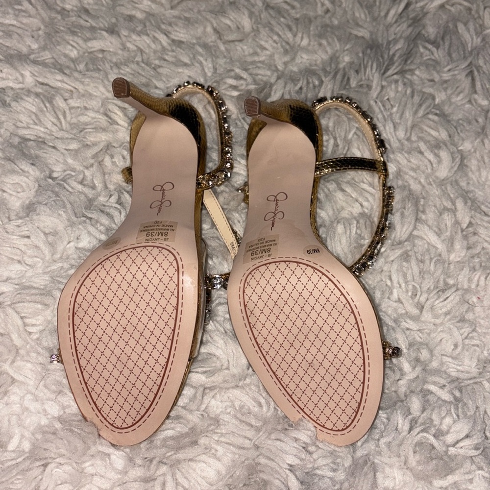 Jessica Simpson Jaycin metallic crystal embellishment strappy sandal Size 8M - Picture 16 of 17